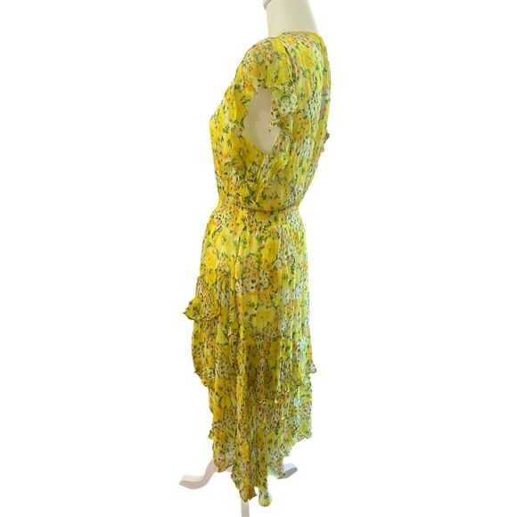 Shoshanna Candela Dress Yellow Floral Hi-low Chiffon Dress Size 0 MSRP: $460 - Picture 8 of 9
